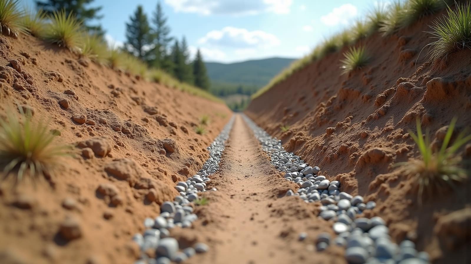 Étude de terrain avant un projet de soutènement