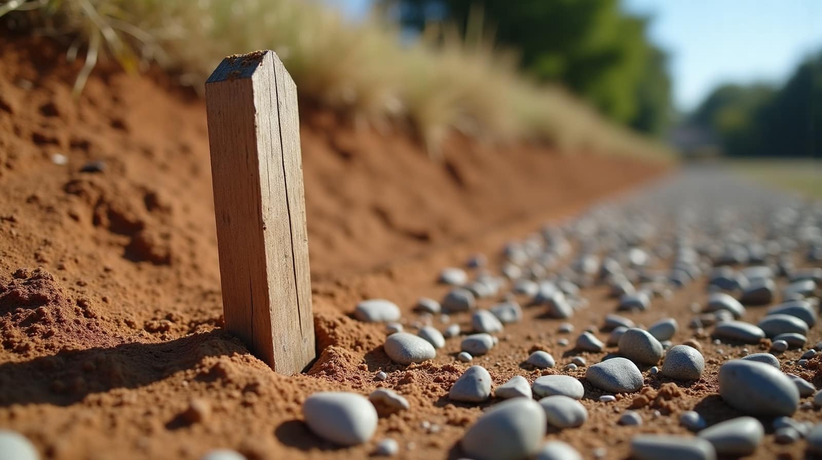Terrain en pente avant travaux, relief et nature du sol visibles avant étude.