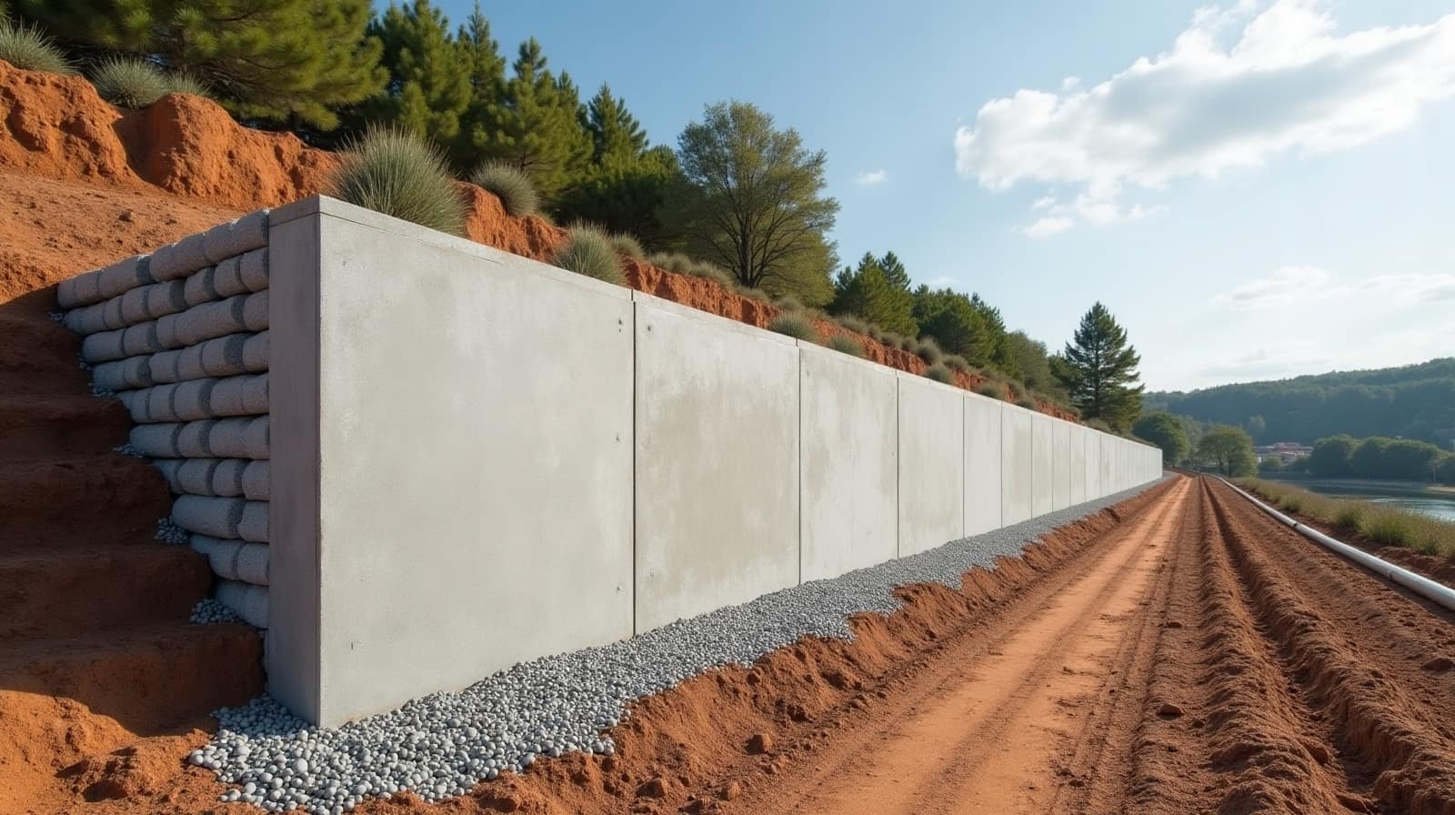 Couler un mur de soutènement en béton banché