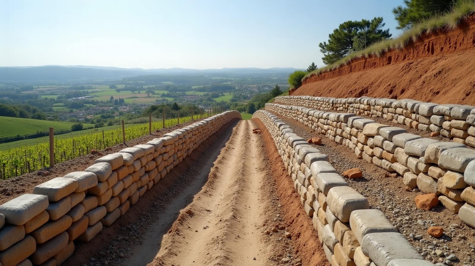 Plateau argilo-calcaire de Saint-Paul-Trois-Châteaux, dans l'aire viticole Grignan-les-Adhémar